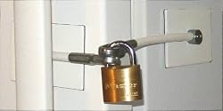 Refrigerator Door Lock with Padlock - 2" x 3" White