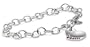 Sterling Silver and Crystal Single Heart Charm Bracelet, 8" by Paris Hilton