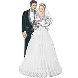 Beistle - 55197 - White Bride And Groom Centerpiece- Pack of 12