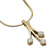 3/4Ct.T.W. Round Brilliant Cut Diamonds, 14K Yellow Gold, Stylish Three Stone Diamond Pendant with Chain