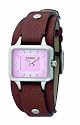Fossil Ladies Trend, Brown leather strap with stud details, pink dial