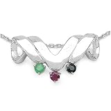 0.40 Carat Genuine Multi Gemstone Sterling Silver Pendant