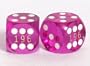 15mm Precision Backgammon Dice, Trans. Purple, Serial #