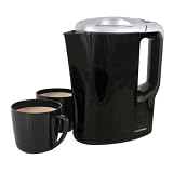 0.9 Litre Travel Kettle in Black and Silver