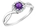 Amethyst Ring with Diamonds in 10K White Gold