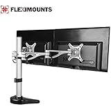 FLEXIMOUNTS M13 Dual arm LCD arm Desk Mount Monitor Stand Mounts for 10"-27" Samsung/Dell/Asus/Acer/HP/AOC LCD Computer Monitor ,With Clamp Workstation Support