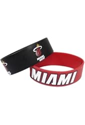 NBA Miami Heat Silicone Rubber Bracelet Set (2-Pack)
