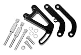 1963-87 CHEVY SMALL BLOCK POWER STEERING BRACKET SET (LWP) - BLACK