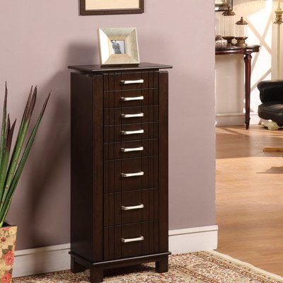 Champion Seven Drawer Jewelry Armoire in Mahogany On Sale
