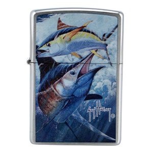Zippo Brushed Chrome, Guy Harvey Point Blank Lighter / ZI21050