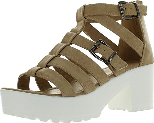 Forever Ansley-57 Womens Platform Gladiator Chunky Heel Ankle Strap Sandals