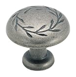 Amerock BP1581-WN Inspirations Leaf 1-1/4-Inch Diameter Knob, Weathered Nickel
