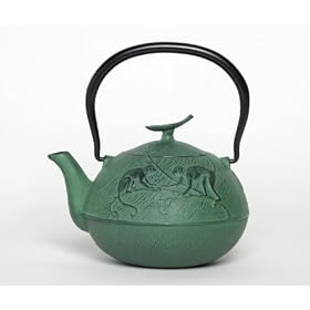 Joyce Chen 25-Ounce Japanese Tetsubin Cast-Iron Year of the Monkey Teapot, Green by Joyce Chen