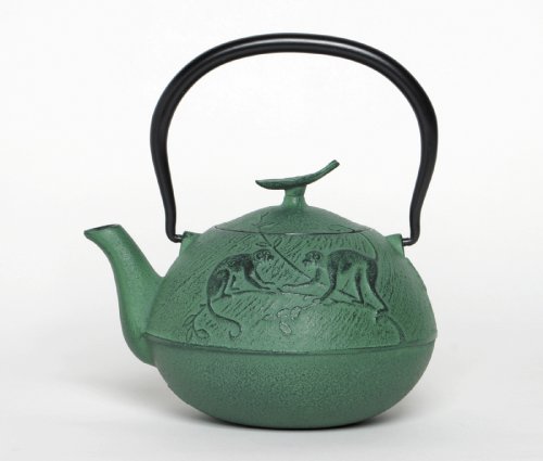 Joyce Chen 25-Ounce Japanese Tetsubin Cast-Iron Year of the Monkey Teapot, Green
