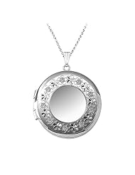 Engraved Round Locket in Sterling Silver