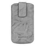 Original Blumax ® Ledertasche Wished Grau für Samsung Galaxy Ace S5830 / GT-S5830 mit Rückzugfunktion , Handytasche , Case , Hülle , Etui , Slide , Display Schutz , Secure
