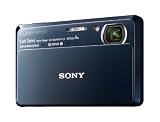 Sony DSC-TX7L Digitalkamera (10 Megapixel Exmor R Sensor, 25mm Carl Zeiss Vario Tessar Weitwinkelobjektiv mit innenliegendem 4fach optischem Zoom, 8,9 cm (3,5 Zoll) Touchscreen LCD, Full HD Video) blau