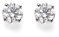 Certified Platinum, Round, Diamond 4-Prong Stud Earrings (1 cttw, G-H Color, VS2 Clarity)