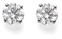 Platinum, Round, Diamond 4-Prong Stud Earrings (1 cttw, G-H Color, VS2 Clarity)