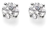  : Platinum, Round, Diamond 4-Prong Stud Earrings (1 cttw, G-H Color, VS2 Clarity)
