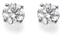 Certified Platinum, Round, Diamond 4-Prong Stud Earrings (1 cttw, G-H Color, VS2 Clarity)