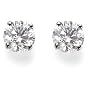 Certified Platinum, Round, Diamond 4-Prong Stud Earrings (1 cttw, G-H Color, VS2 Clarity)