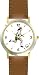 Woman or Girl Soccer Player Soccer or Fussball Theme - WATCHBUDDY&Acirc;&reg; DELUXE TWO-TONE THEME WATCH - Arabic Numbers - Brown Leather Strap-Children's Size-Small ( Boy's Size & Girl's Size )
