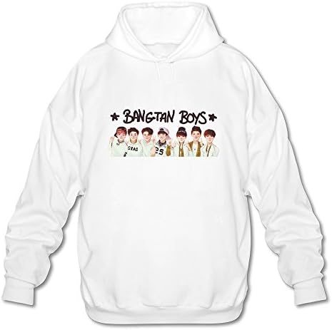 Shaningway Men's BTS Bangtan Boys Rap Monster Hooded Sweatshirts White