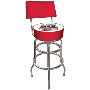 Trademark Vintage Coca-Cola Pub Stool with Back (Bottle Six Pack Design) 