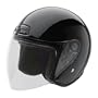HCI-20 Black Open Face Motorcycle/Scooter Helmet with Clear Flip Visor (Small)
