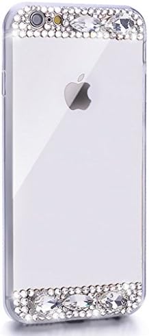 Plus Case,Iphone 6/6S Plus (5.5") Case,TAIYANYU(TM) Beauty Luxury Diamond Hybrid Glitter Bling Soft Shiny Sparkling with Glass Mirror Back Plate Cover Case for Iphone 6/6S Plus 5.5 Inch (Silver)