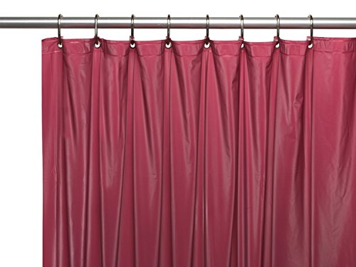Mildew Free Waterproof Vinyl BURGUNDY Shower Curtain Liner - 70