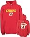 Larry Johnson Red Reebok Name and Number Hooded Kansas City Chiefs Sweatshirt - Large