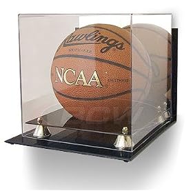 BCW Deluxe Acrylic Basketball Display - With Mirror & Wall Mount - Basketball - Sports Memoriablia Display Case - Sportscards Collecting Supplies