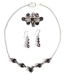 Necklace and Ring Set Sterling Silver Amethyst Jewelry (gnklcs235)