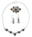 Silver Set Earring and Necklace with Amethyst Gemstones Handmade Indian Jewelry(gnklcs235)