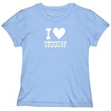 T-SHIRT WOMAN LIGHT BLUE   I LOVE URUGUAY   Large