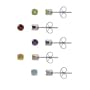 Sterling Silver 3mm Round Amethyst, Citrine, Peridot, Garnet, and Blue Topaz Stud Earring Set
