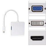 BESTOPE Mini DisplayPort DP to VGA HDMI DVI Adapter 3 in 1 Square Shape Thunderbolt to Female for Apple MacBook MacBook Pro MacBook Air
