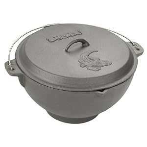 Bayou Classic 7419 11-Quart Cast-Iron Jambalaya Pot Deep Fryer with Domed Lid by 