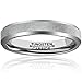 Sale! MNH 4mm Tungsten Comfort Fit Beveled Edges Brushed Classy Wedding Band Ring Size 4-12