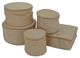 5 Piece Leather China Storage Keepers, Buttercream by Reed & Barton