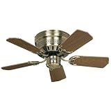 Produkt-Bild: 5-flg. Deckenventilator "Classic Flat" in Messing antik / Eiche antik
