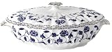 Spode Blue Colonel Platinum Vegetable Dish and Cover 9 cup