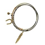 T.R.U. Jewelry Wax Linen Wrap and Charms Wire Bangle Bracelets