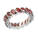 Sterling Silver Synthetic Garnet Red CZ Eternity Band Ring (Size 6,7,8,9)