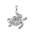 14K White Gold Diamond Turtle Pendant - 0.11 Ct.