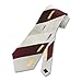 Men's Handmade Tie Burgundy and Silver Diagonal Strip Silk Necktie