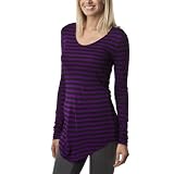 Mossimo&Acirc;&reg; Black: Women's Stripe Shirttail Tee - Black/Power Purple&Acirc;&nbsp;XL