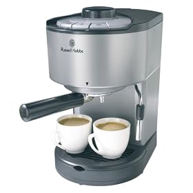 Russell Hobbs 13401 15 bar Pump Espresso Machine in silver & black with Italian pump